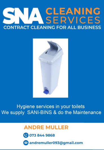 SNA Cleaning Services flyer — Sani-Bins supply and maintenance